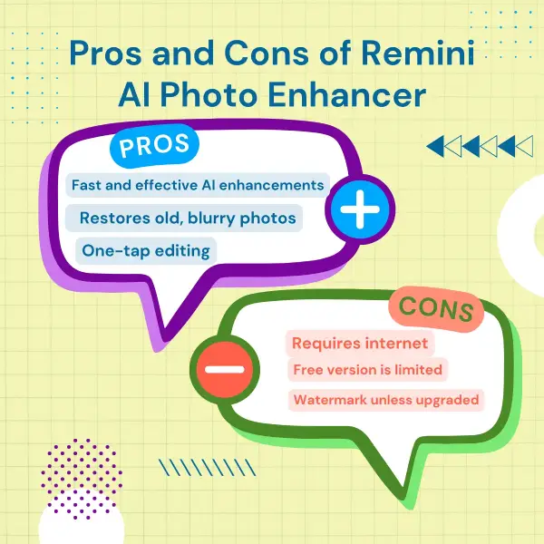 pros and cons of remini AI photo enhancer
